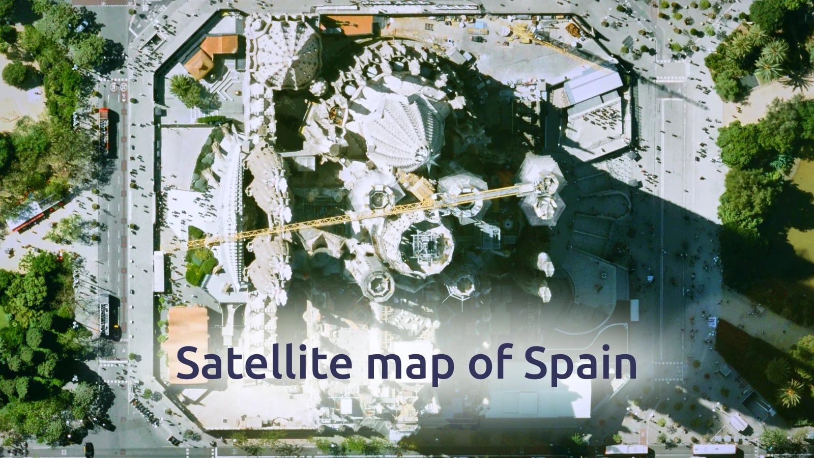 High-res satellite map of Spain