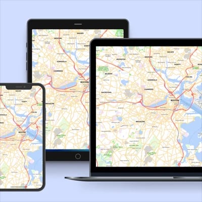 Maps for laptops, mobile, and tablet