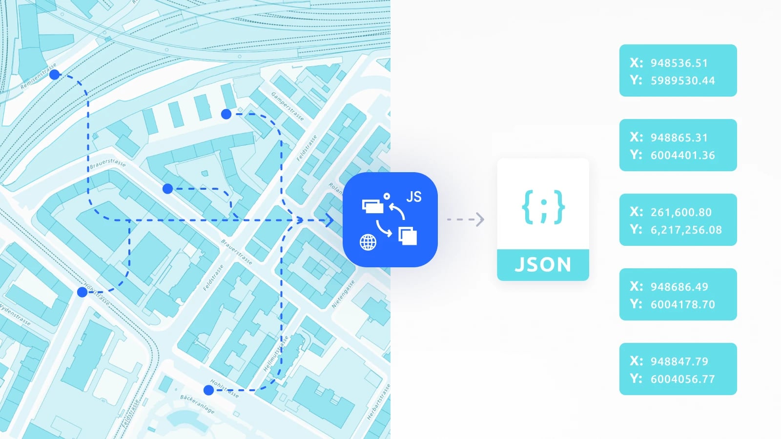 Coordinates API for batch processing cadaster maps