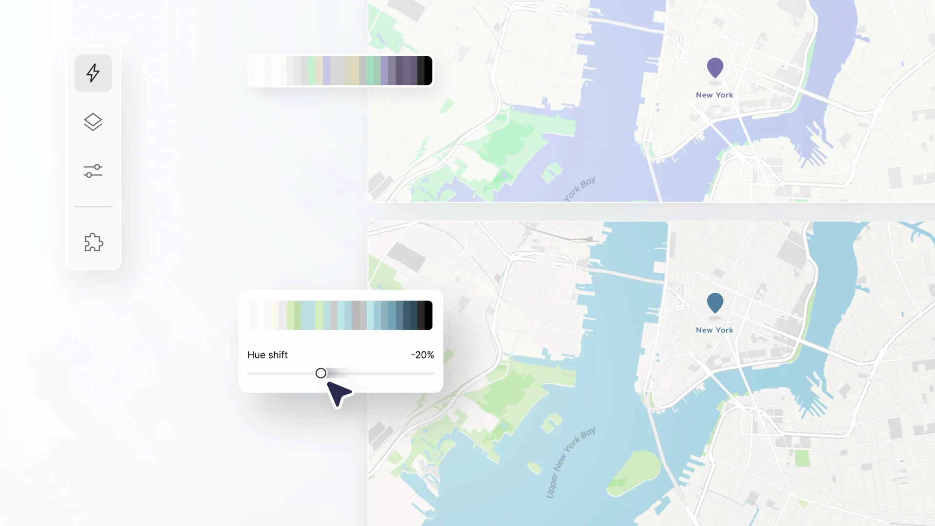 Map being customized changing color