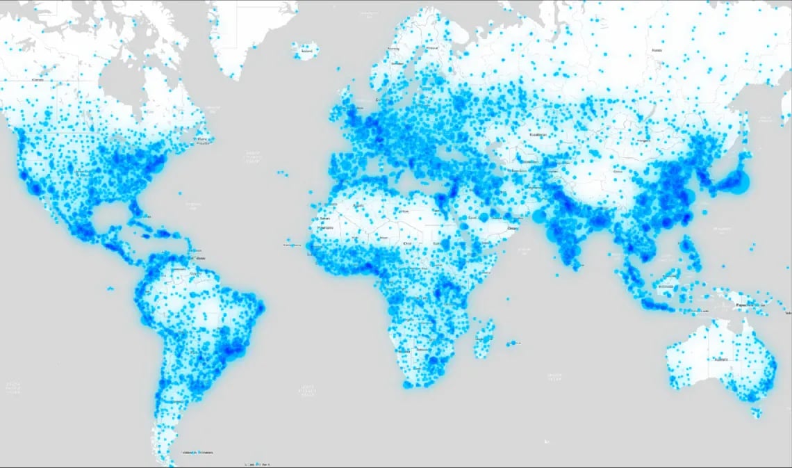 data on the light map