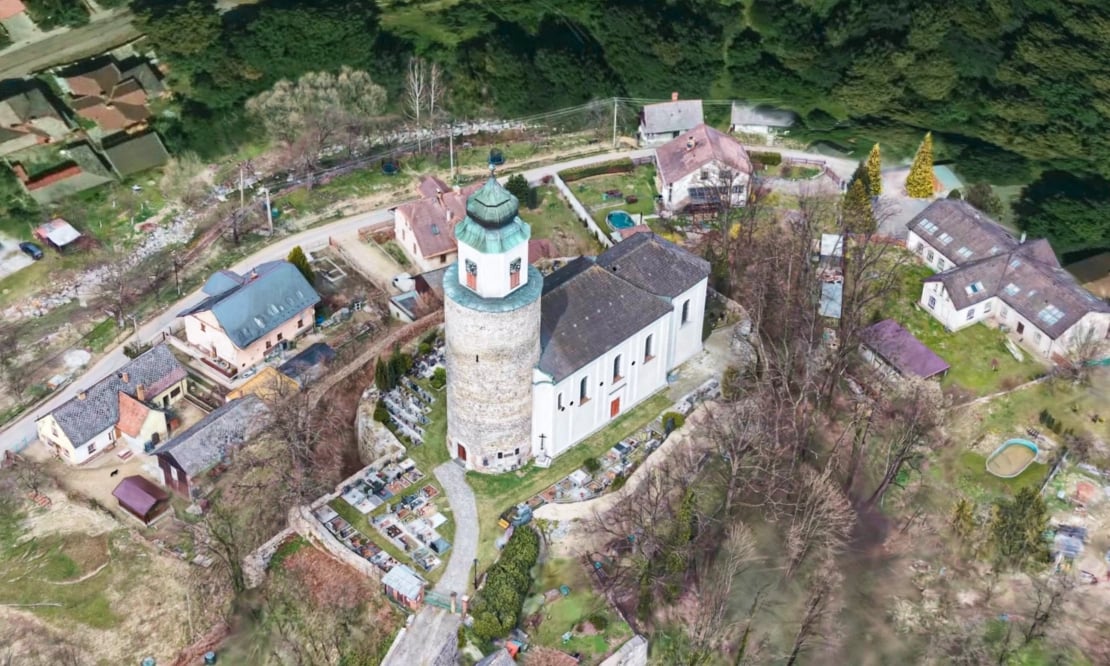 3D building of a church using GeoSplats