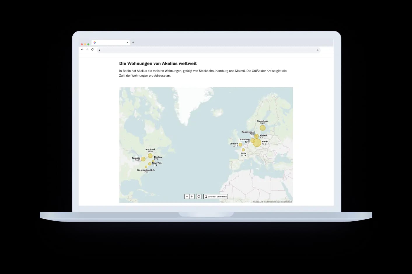 Laptop with map