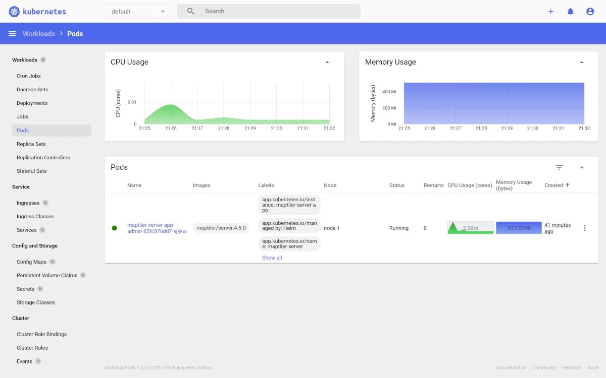 Maps under control with kubernetes