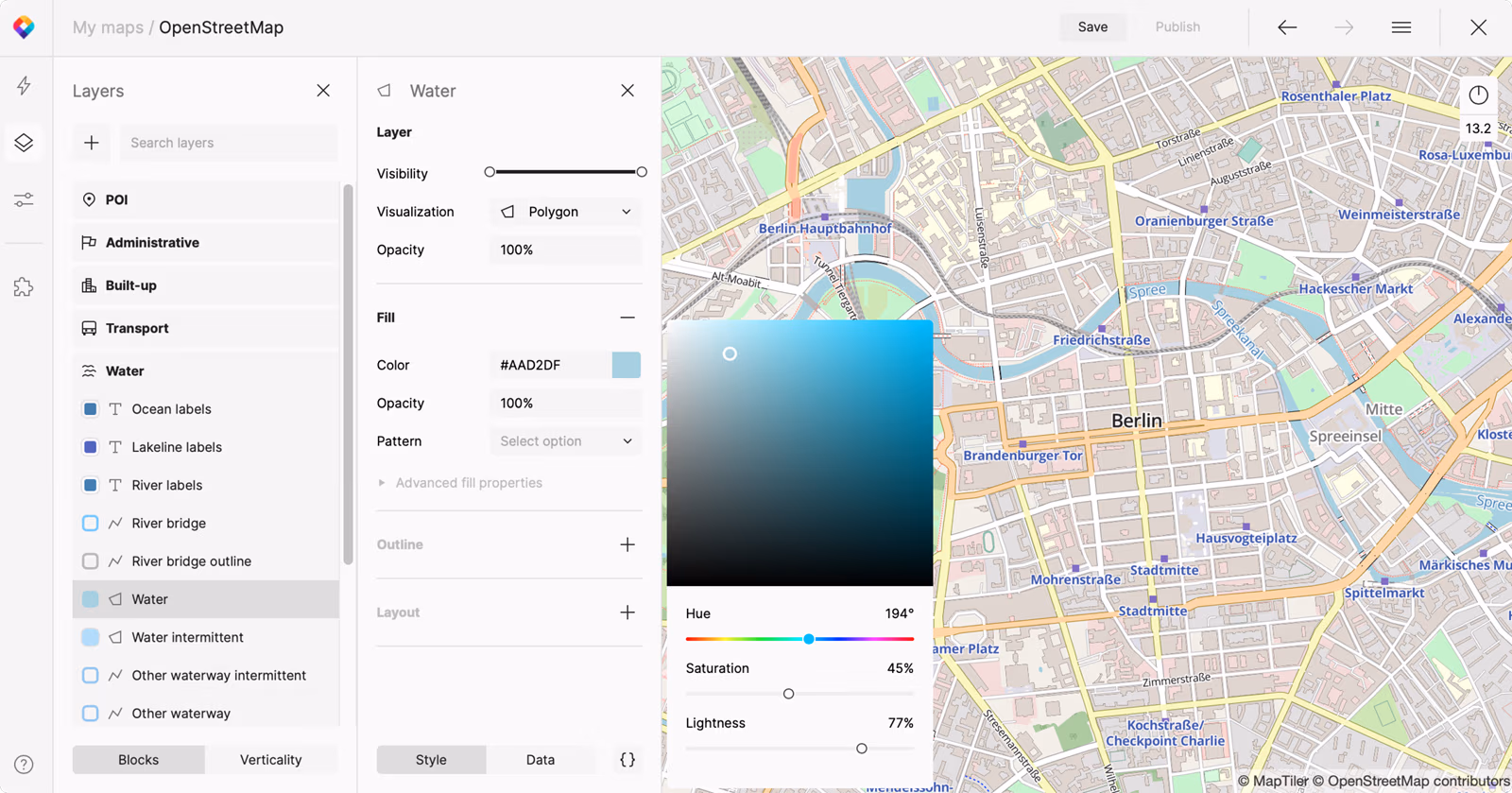 Tool for map designers to create customized maps usable in QGIS