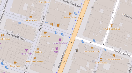 OpenStreetMap map of city