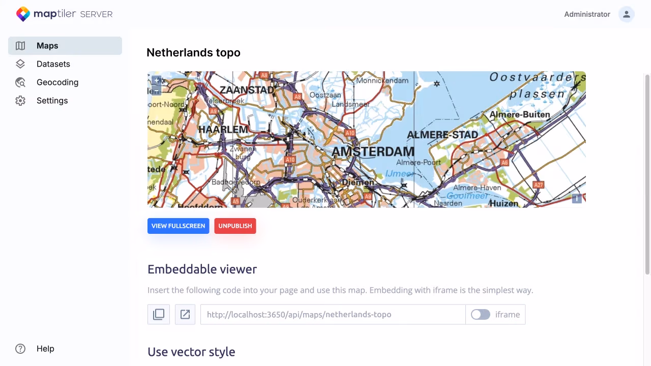 Standardized web map service