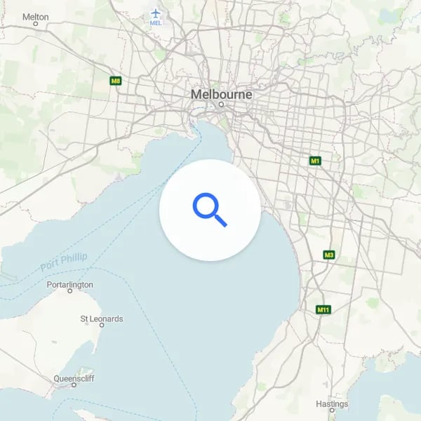 Map of Melbourne in MapTiler Streets Pastel map style