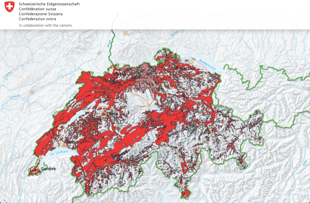 swisstopo Map using MapTiler vector tiles map technology
