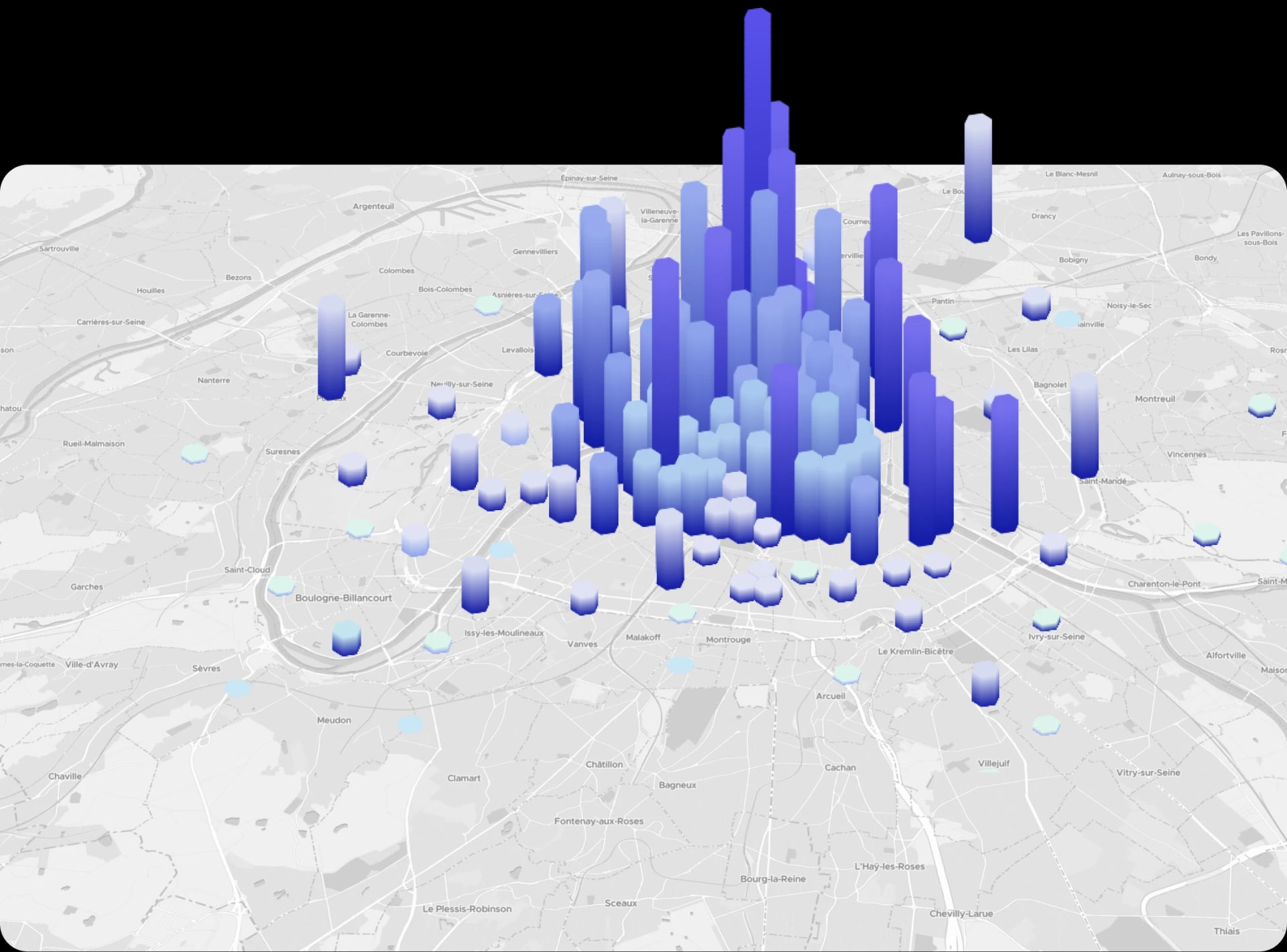 Data visualization on a map