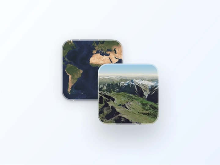 3D terrain and satellite