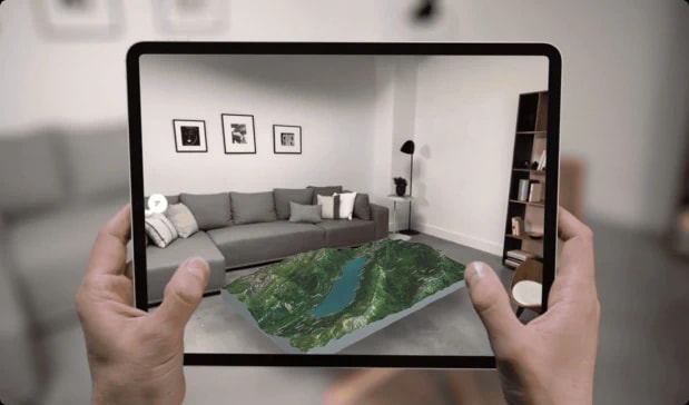 Maps in AR on tablet