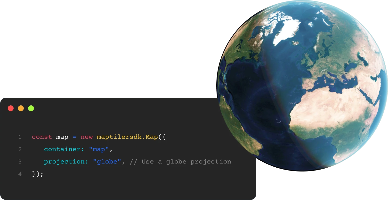 Turn a flat map into a globe with one line of JavaScript code
