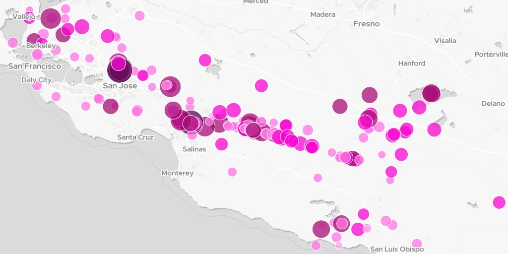 Earthquake on a dataviz map
