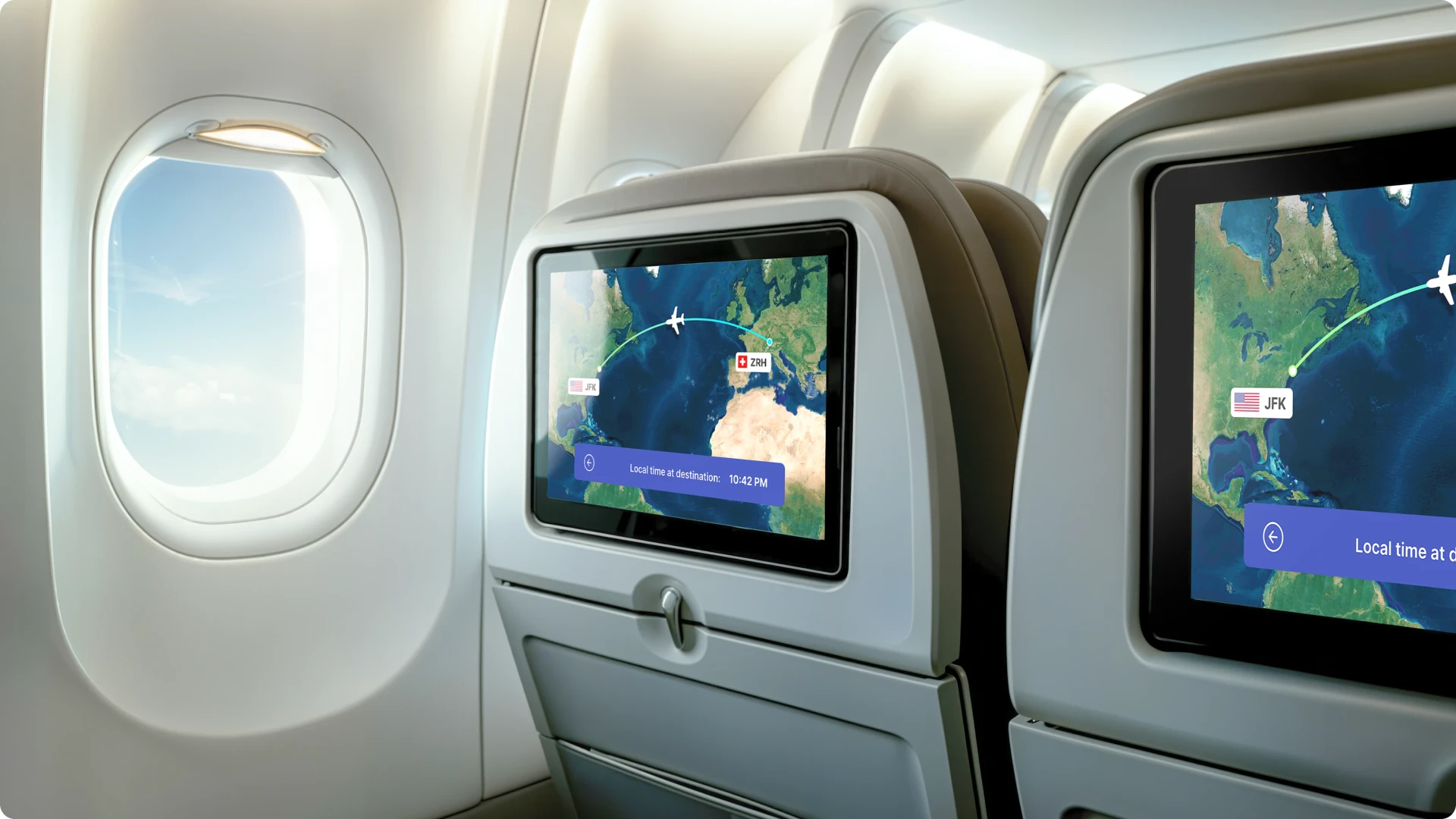 Maps in airplane on infotainment 