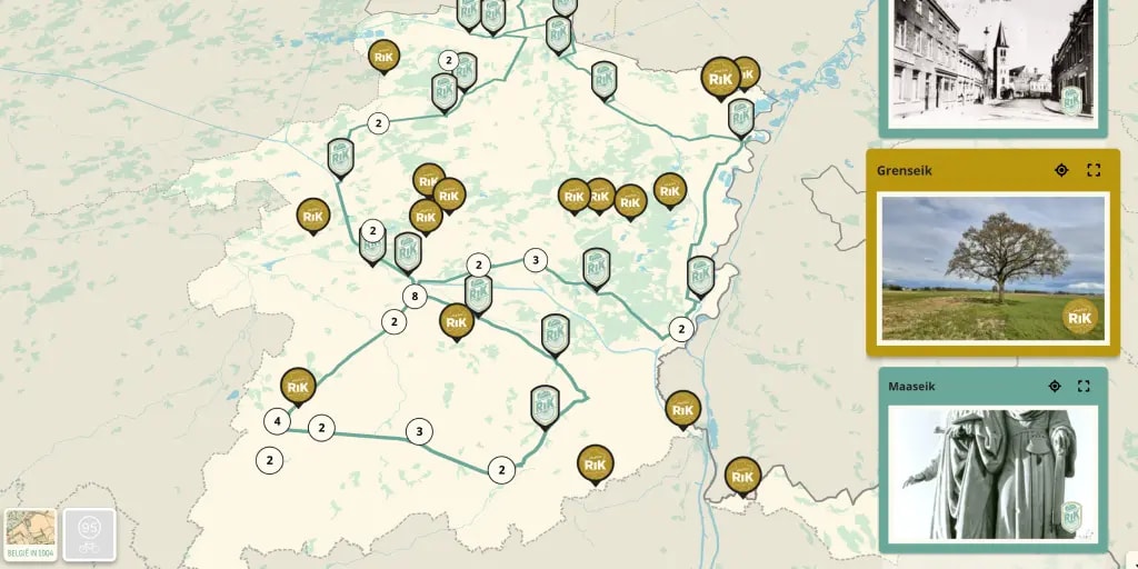 Merci Rik - historical map of the cycling pioneer in Belgium