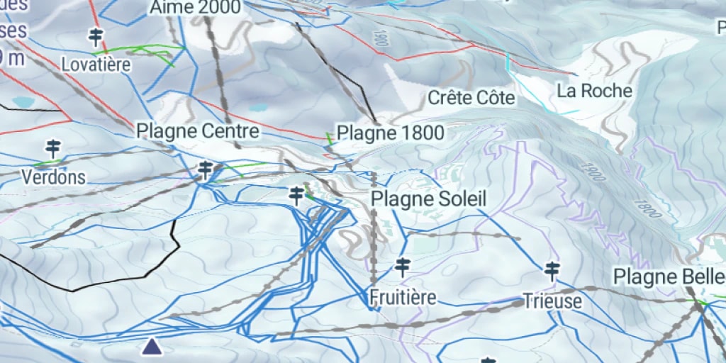 Ski resorts on a map