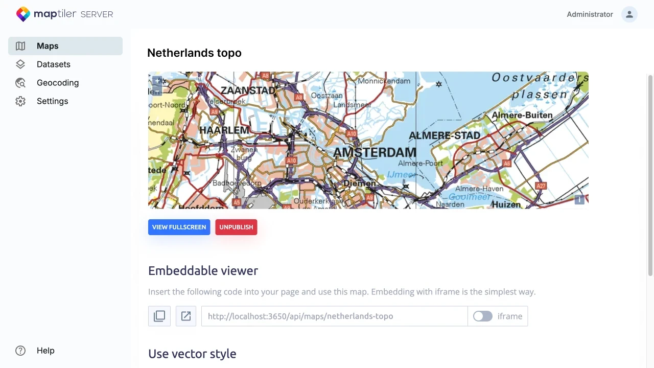 Standardized web map service