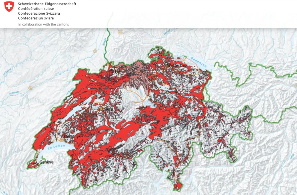 swisstopo Map using MapTiler vector tiles map technology