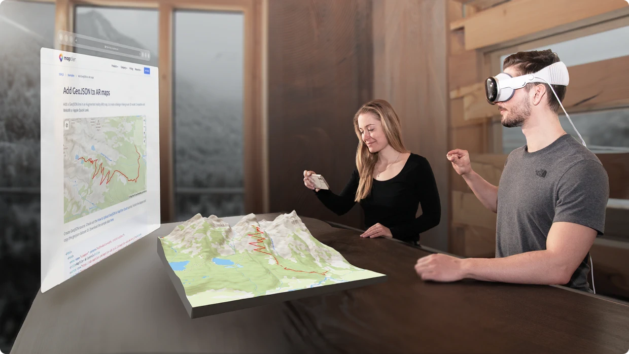 Use AR map thought mobile phone or ar glasses