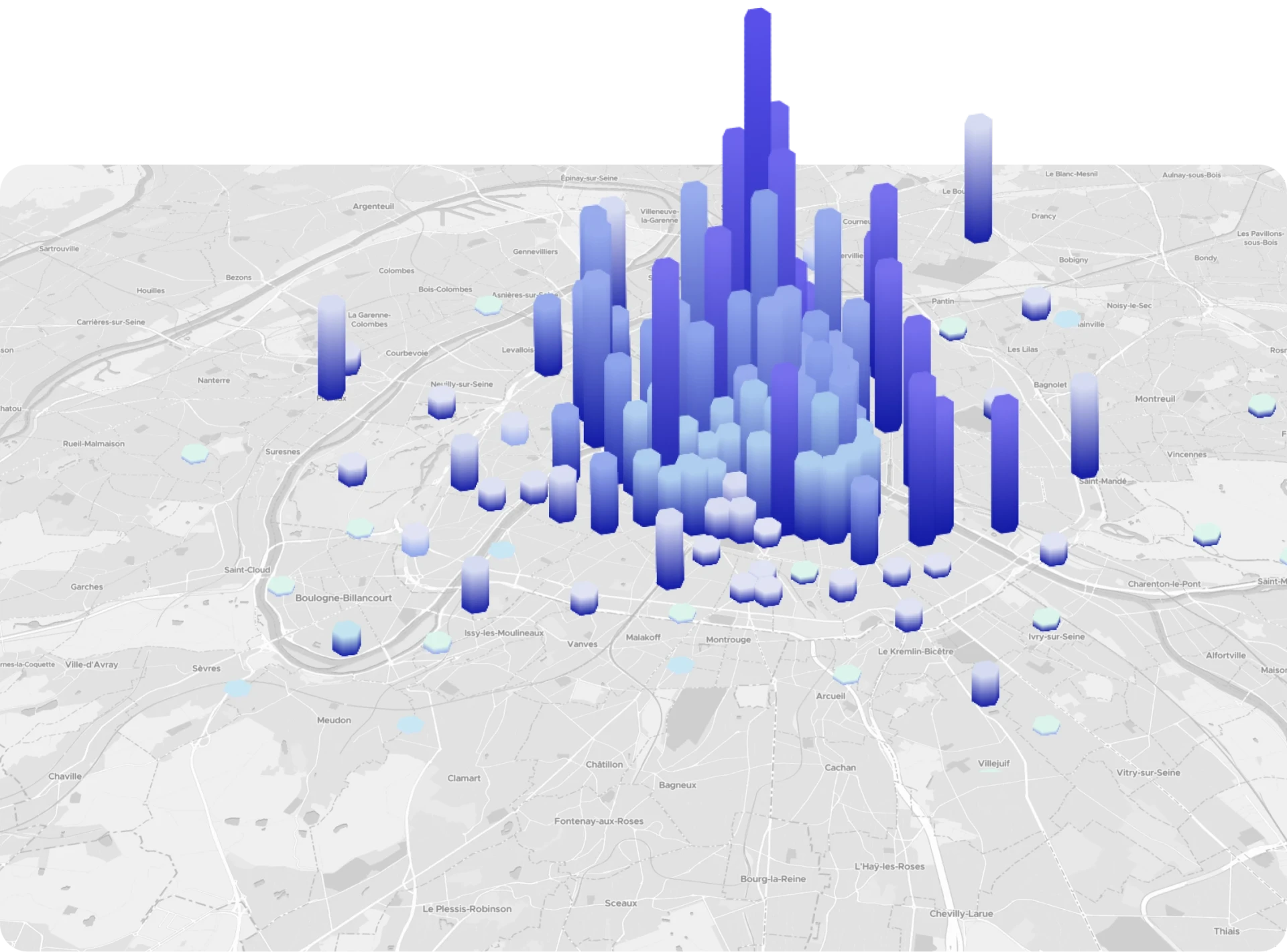 Data visualization on a map