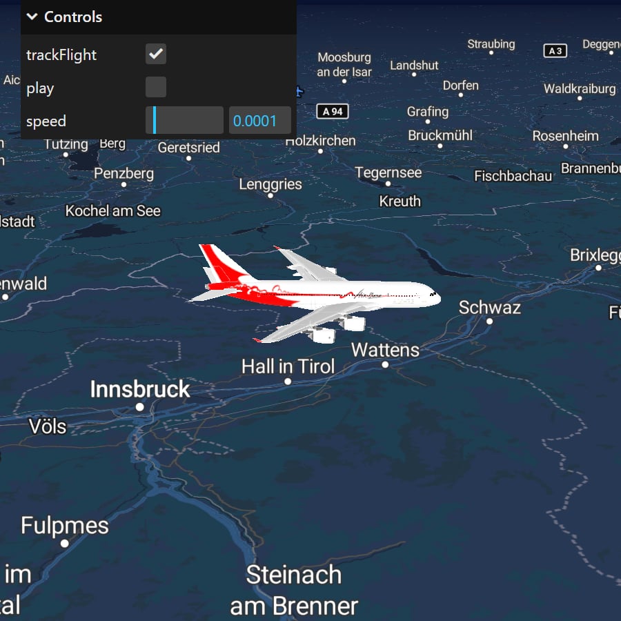 Animate a 3D model on a map