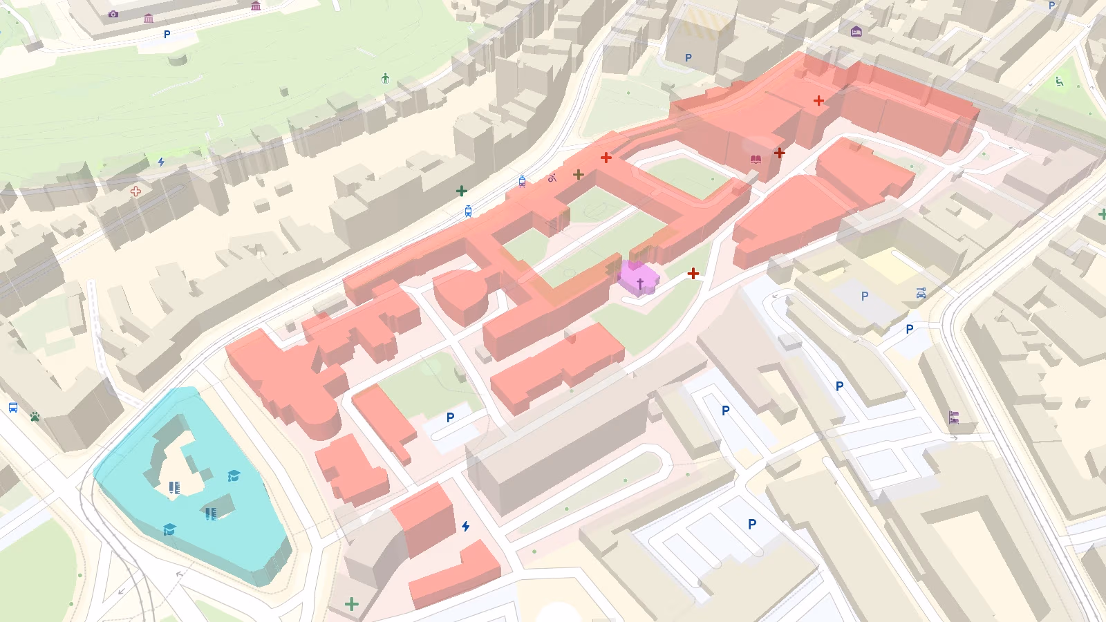 Make different colors for individual 3D buildings