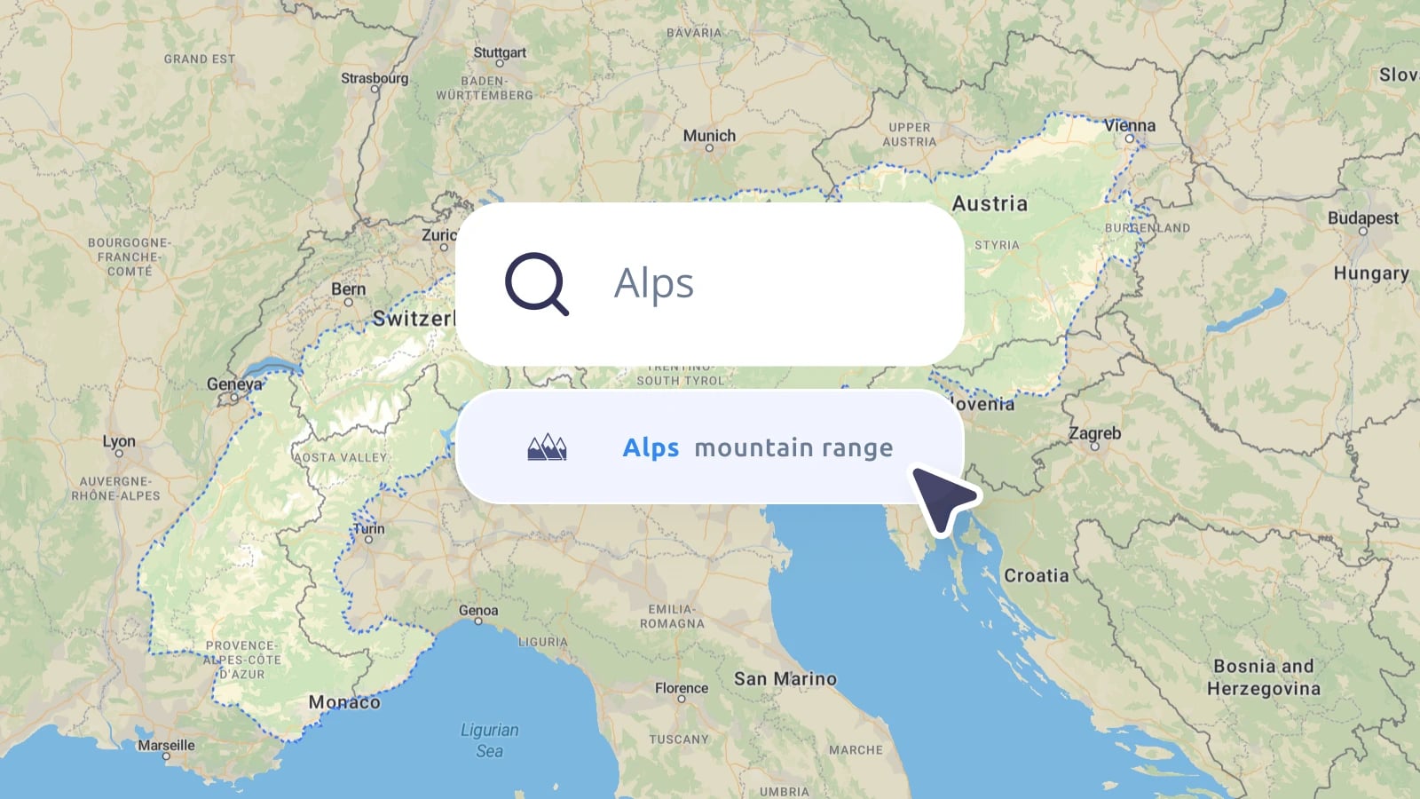 Geocoding for mountains