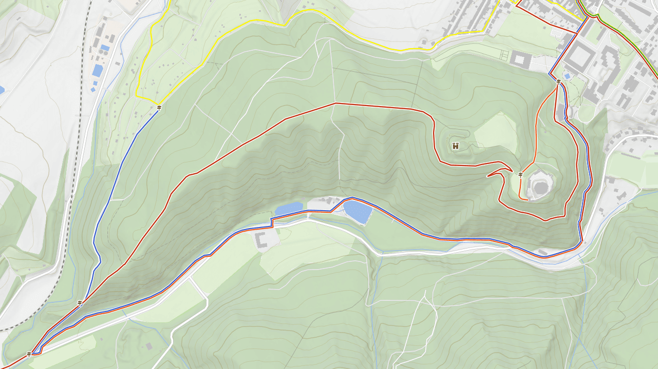 Tourist trails near a city