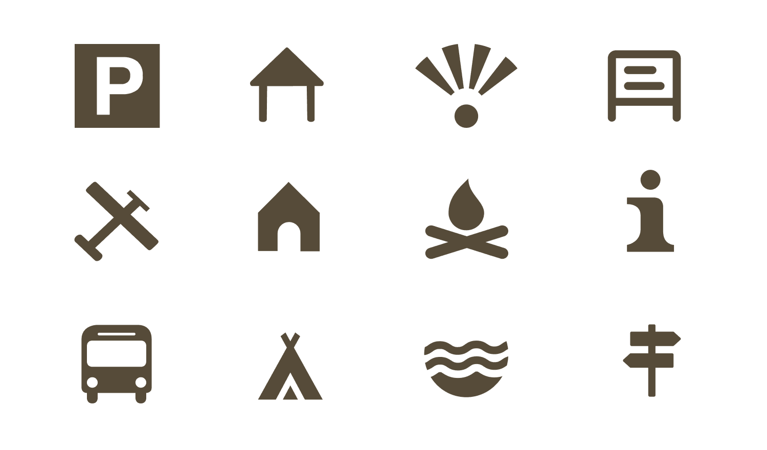 Hiking points of interests for usage on a map
