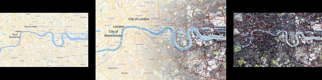 historical and modern maps
