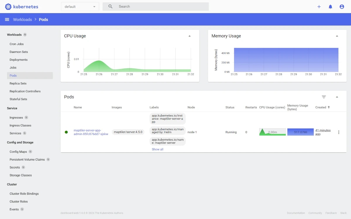 Maps under control with kubernetes