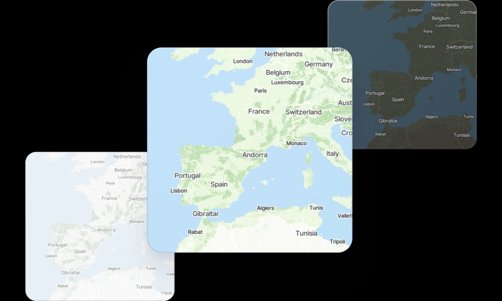 Base maps with various styles for your data
