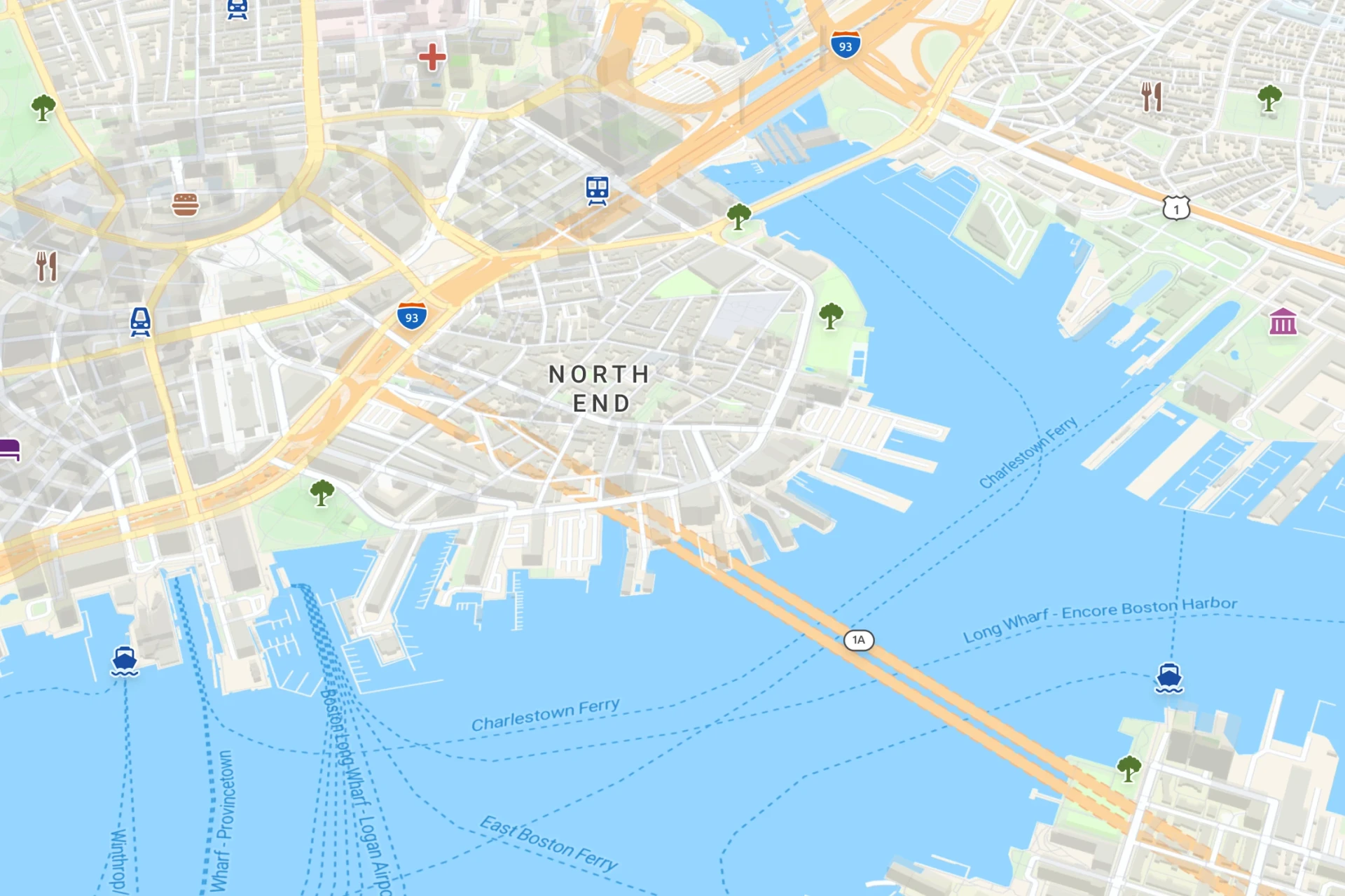 Streets map with 3D buildings
