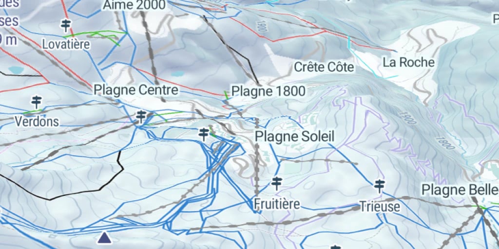 Ski resorts on a map