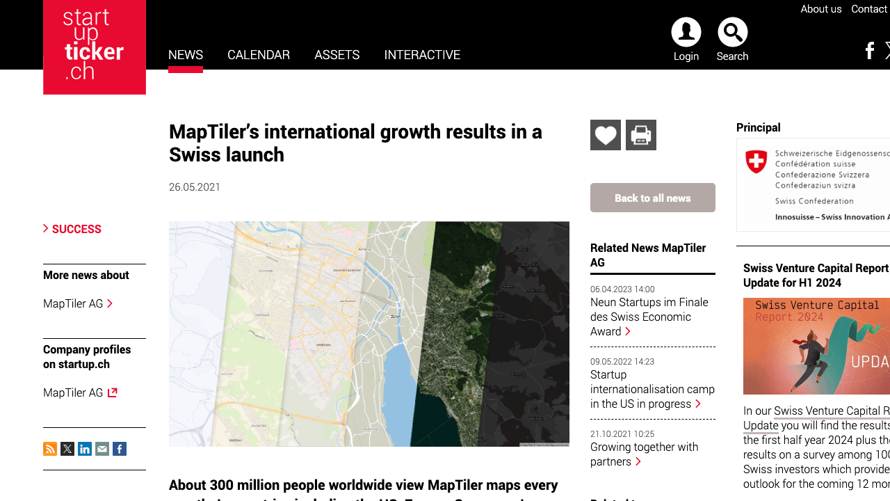 MapTiler in Startup Ticket