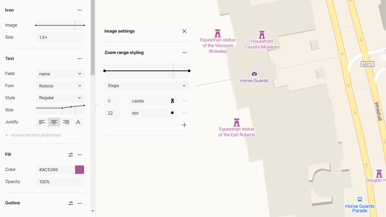 Create different styles for your icons at different zoom levels